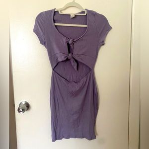 Cut-Out Purple Mini Dress